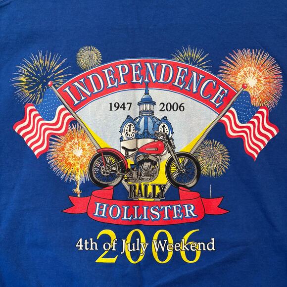 Vintage 2006 Hollister Independence Rally Shirt Large Motorcycle 4th of July USA - Picture 9 of 12